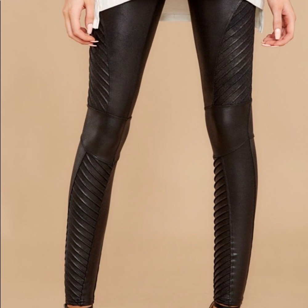 Spanx faux leather Moto leggings